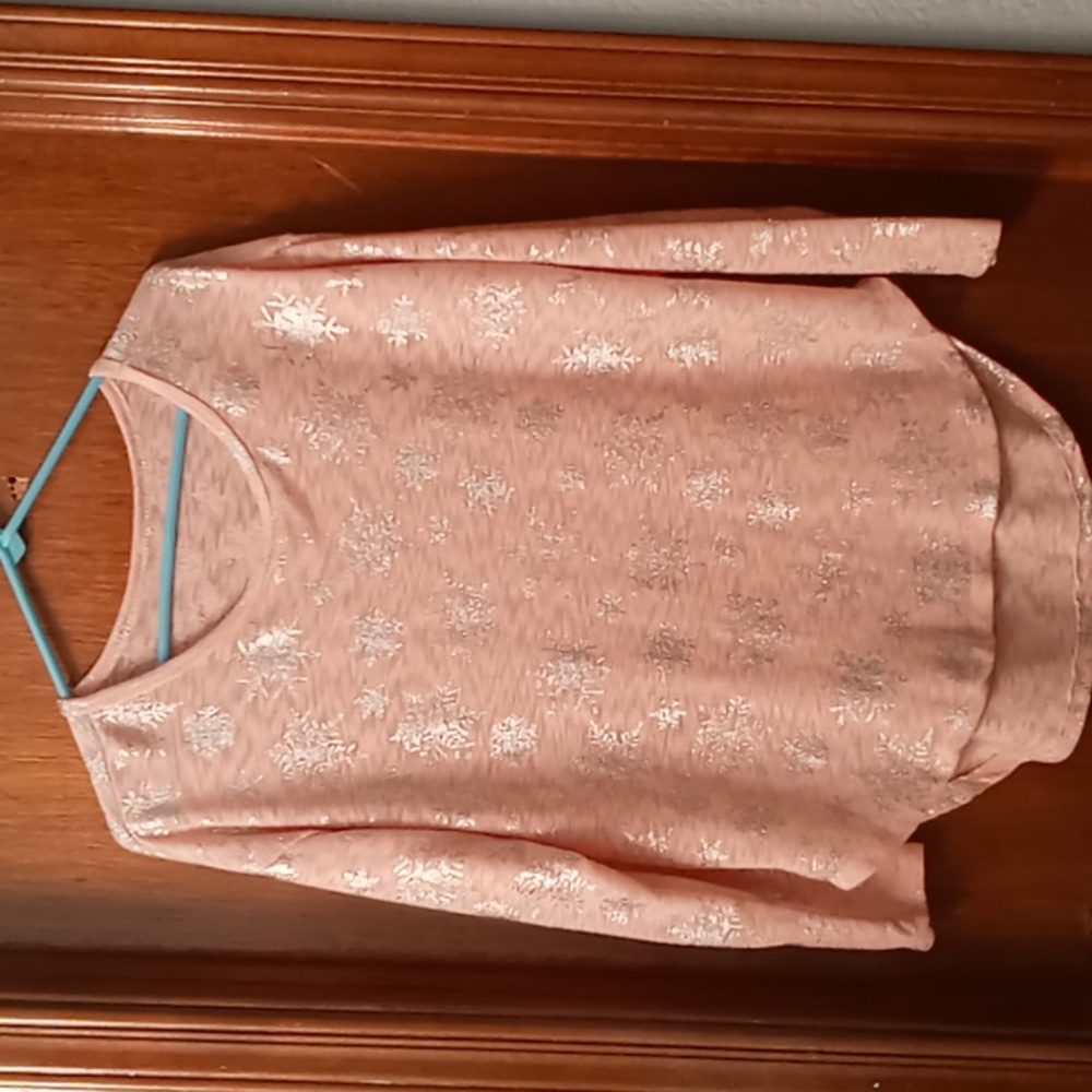 BOGO Snowflake Long Sleeve Pink Top Large